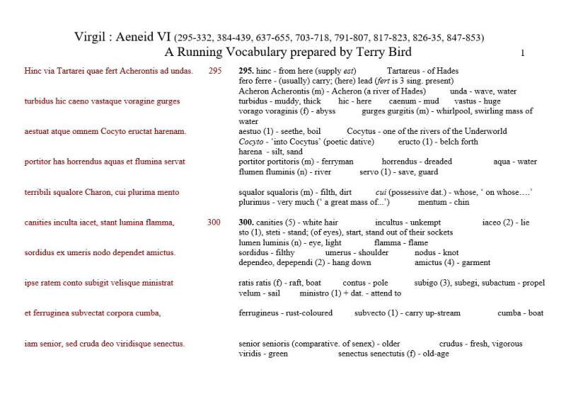 running vocabularies